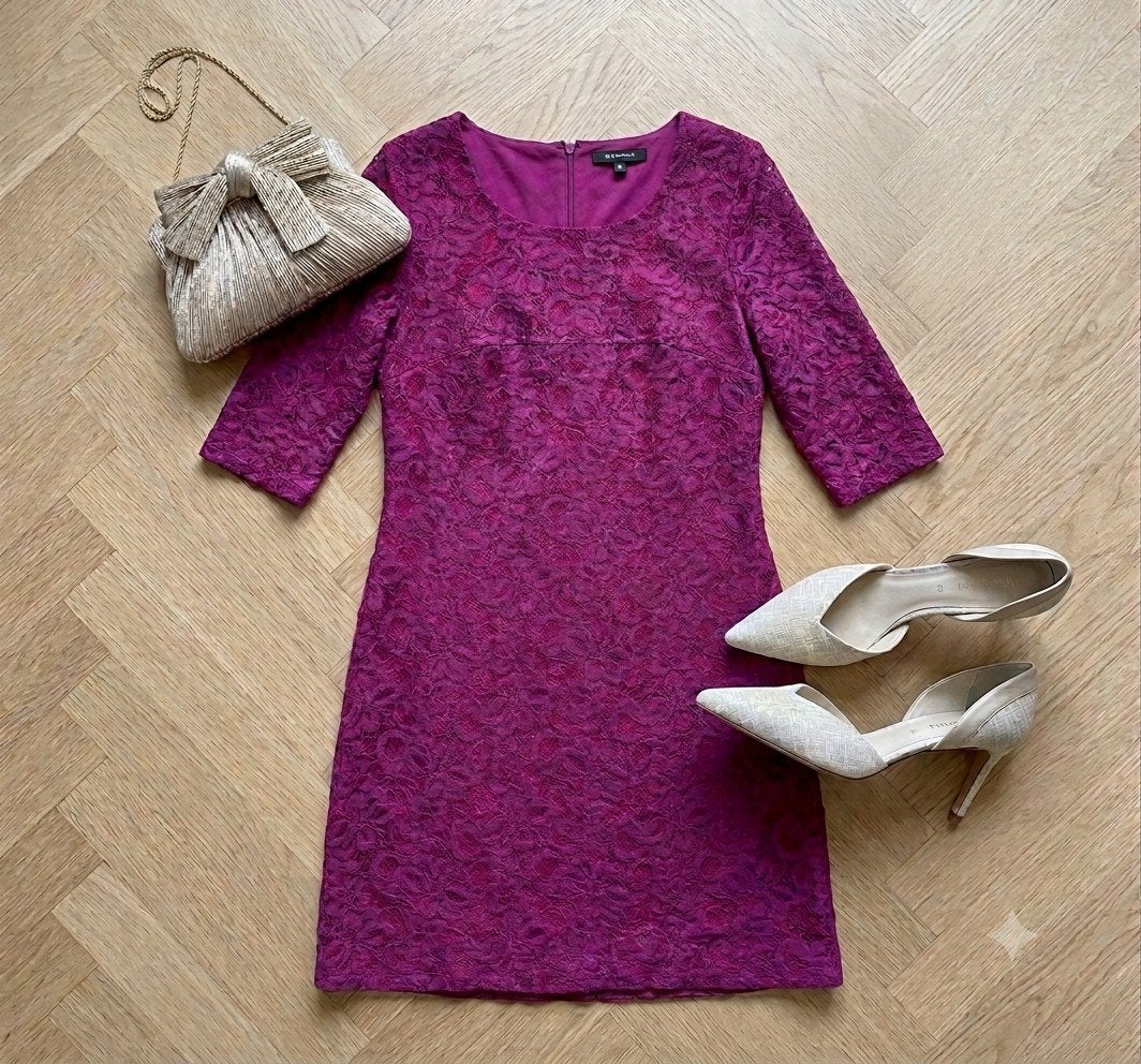 La Dress Cocktailjurk Norah Cyclaam Kant Maat M Nieuw!0, Maat 38/40 (M), Verzenden, Nieuw, Roze