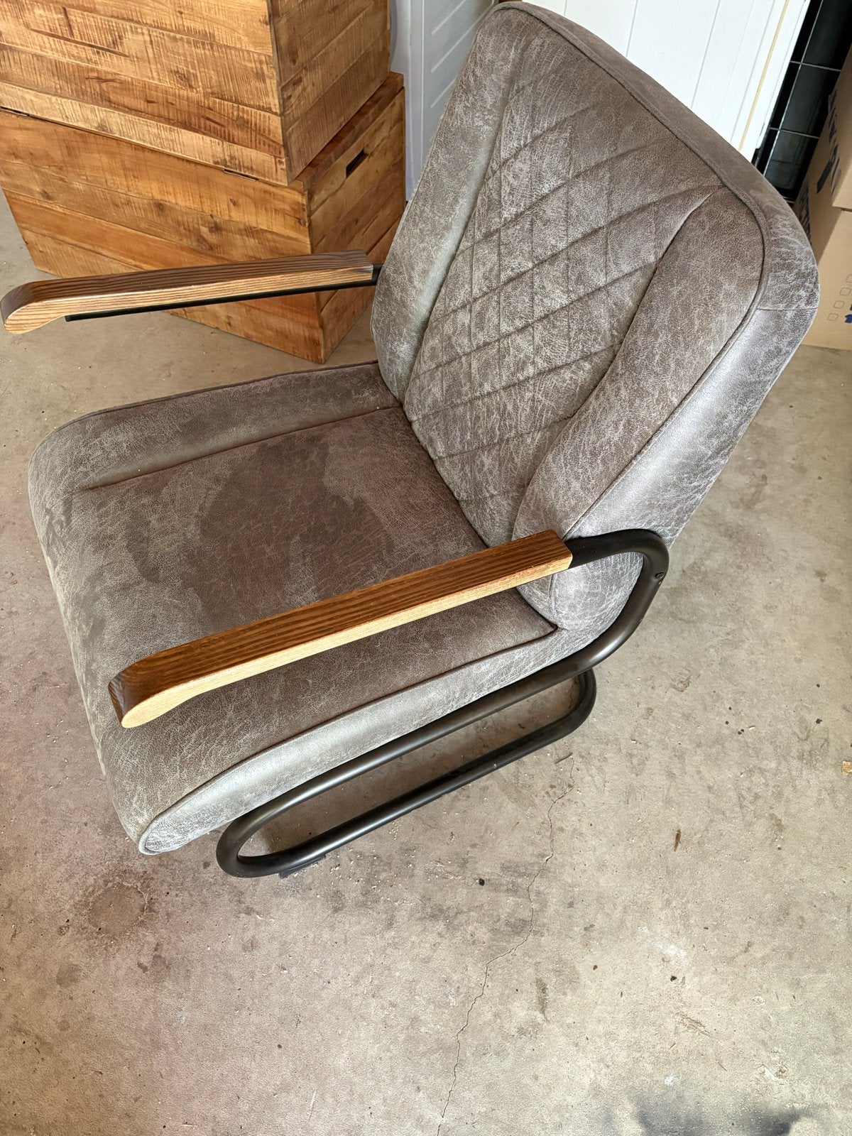 Fauteuil Ivar - Stof - Grijs, Ophalen, Gebruikt, 75 tot 100 cm, Stof