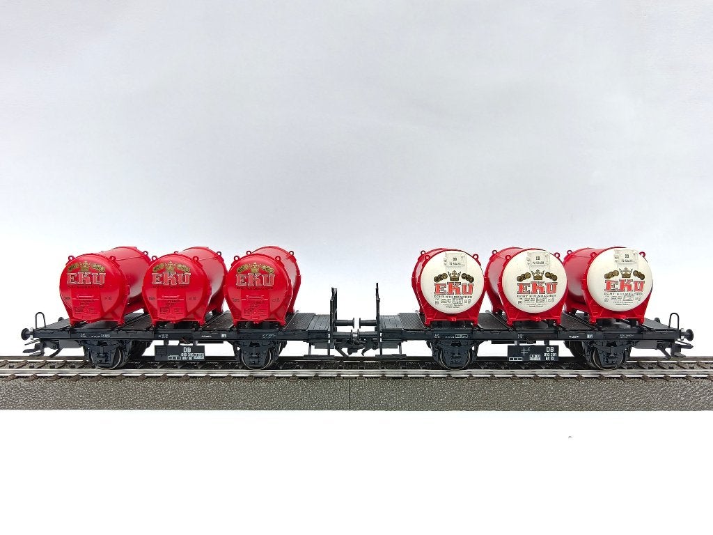 Märklin 48941 H0 EKU Behälter-Tragwagen – 2-delig, Hobby en Vrije tijd, Wisselstroom, Gebruikt, Wagon, Ophalen of Verzenden