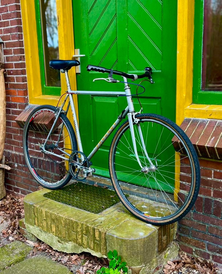 Custom Peugeot singlespeed Comfy stadsfiets, Vering, Zo goed als nieuw, 57 tot 61 cm, Ophalen