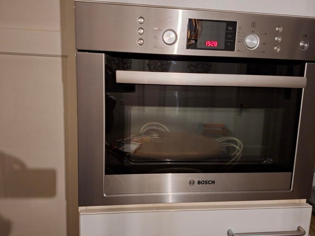 Bosch inbouw combi magnetron met grill en hetelucht, Ophalen, Gebruikt, Oven met grill, Inbouw