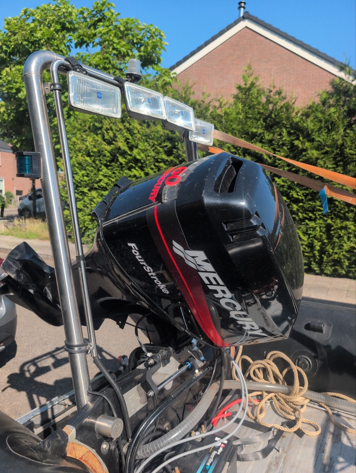Mercury 60PK 4-takt bj 2002, Watersport en Boten, Buiten- en Binnenboordmotoren, Gebruikt, Benzine, Buitenboordmotor, 30 pk of meer