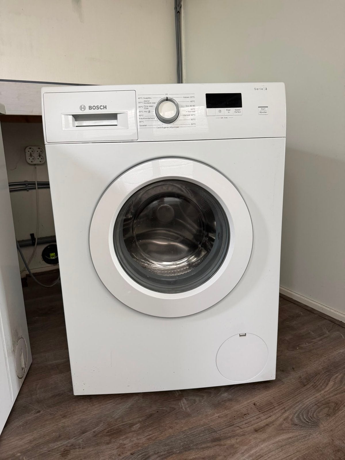 Bosch Serie 2 Wasmachine WAJ28076NL - 7kg, 1400 toeren, Witgoed en Apparatuur, Ophalen, Gebruikt, Voorlader, 85 tot 90 cm
