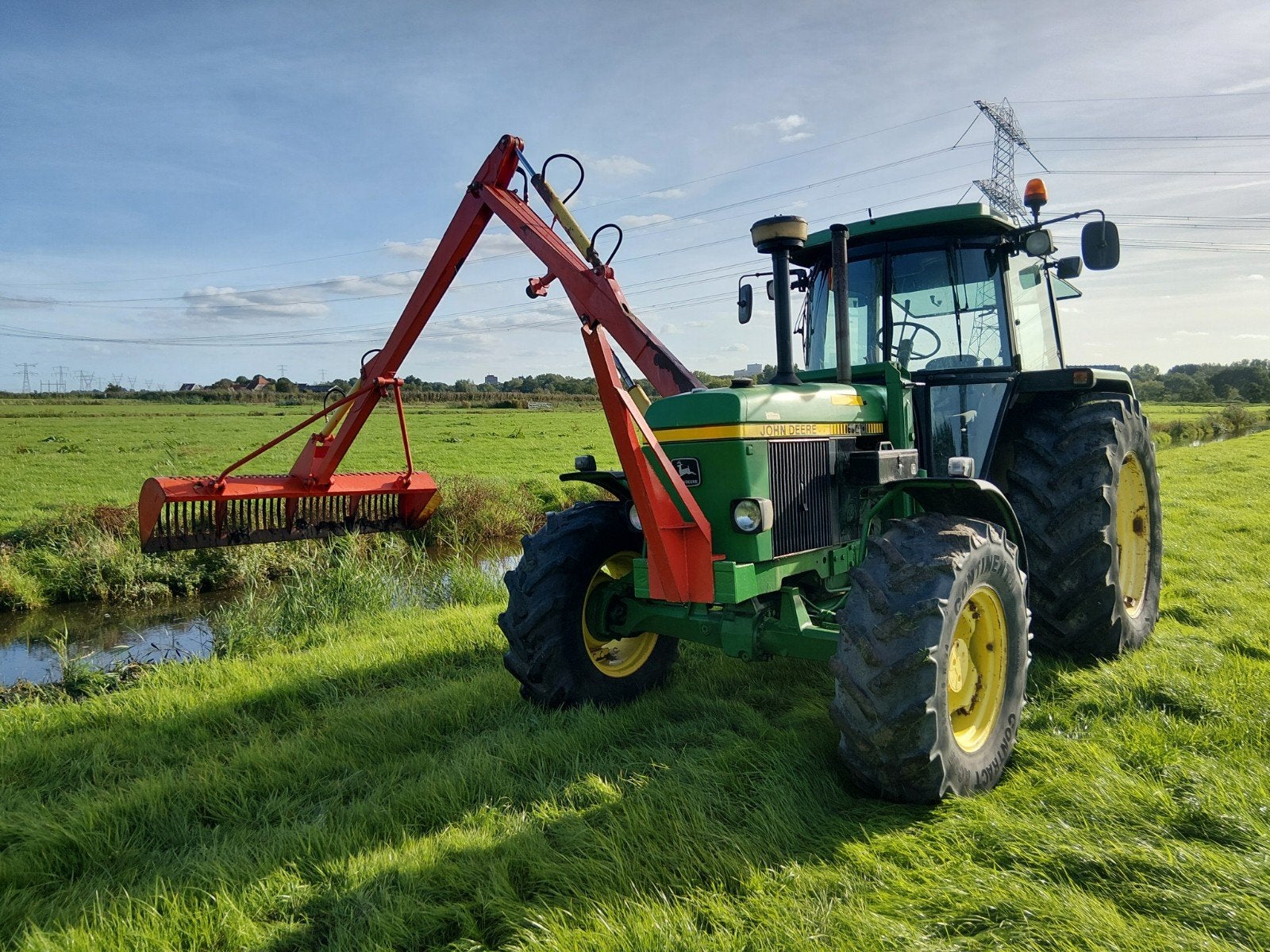 John Deere 3050 met slootarm en dubbellucht, Ophalen, Gebruikt, 80 tot 120 Pk, John Deere