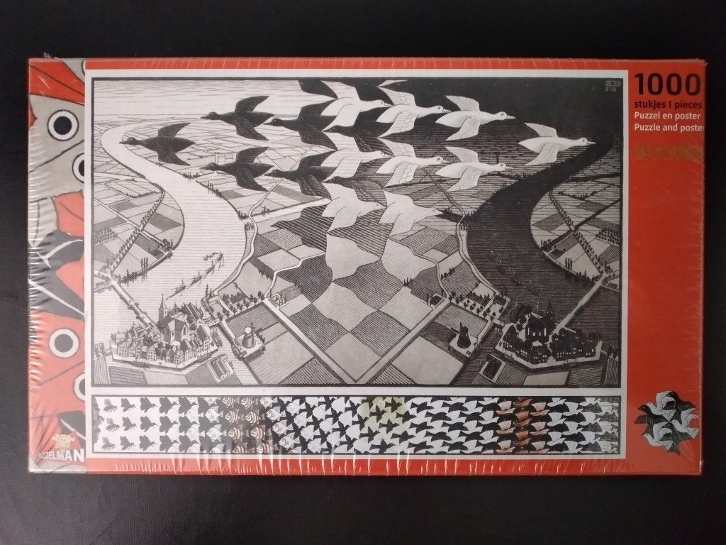 Puzzelman M.C. Escher 'Dag en Nacht' 1000 st, Ophalen of Verzenden, 500 t/m 1500 stukjes, Nieuw, Legpuzzel