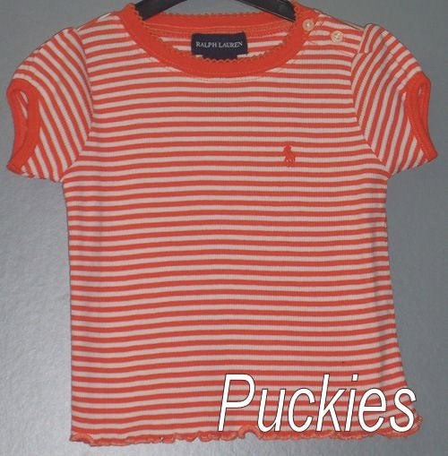 Maat 86 Ralph Lauren shirt oranje/wit NIEUW (6596), Meisje, Nieuw, Ophalen of Verzenden, Ralph Lauren