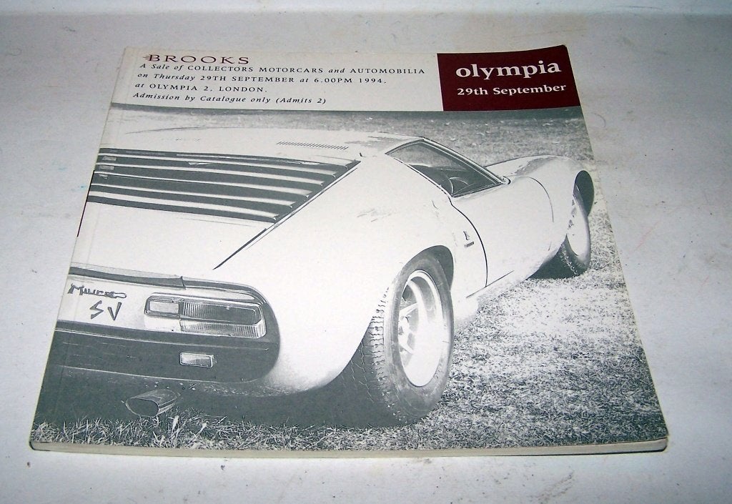 Catalogus BROOKS veiling Collectors Cars en Automobilia 1994, Algemeen, BROOKS, Ophalen of Verzenden, Zo goed als nieuw