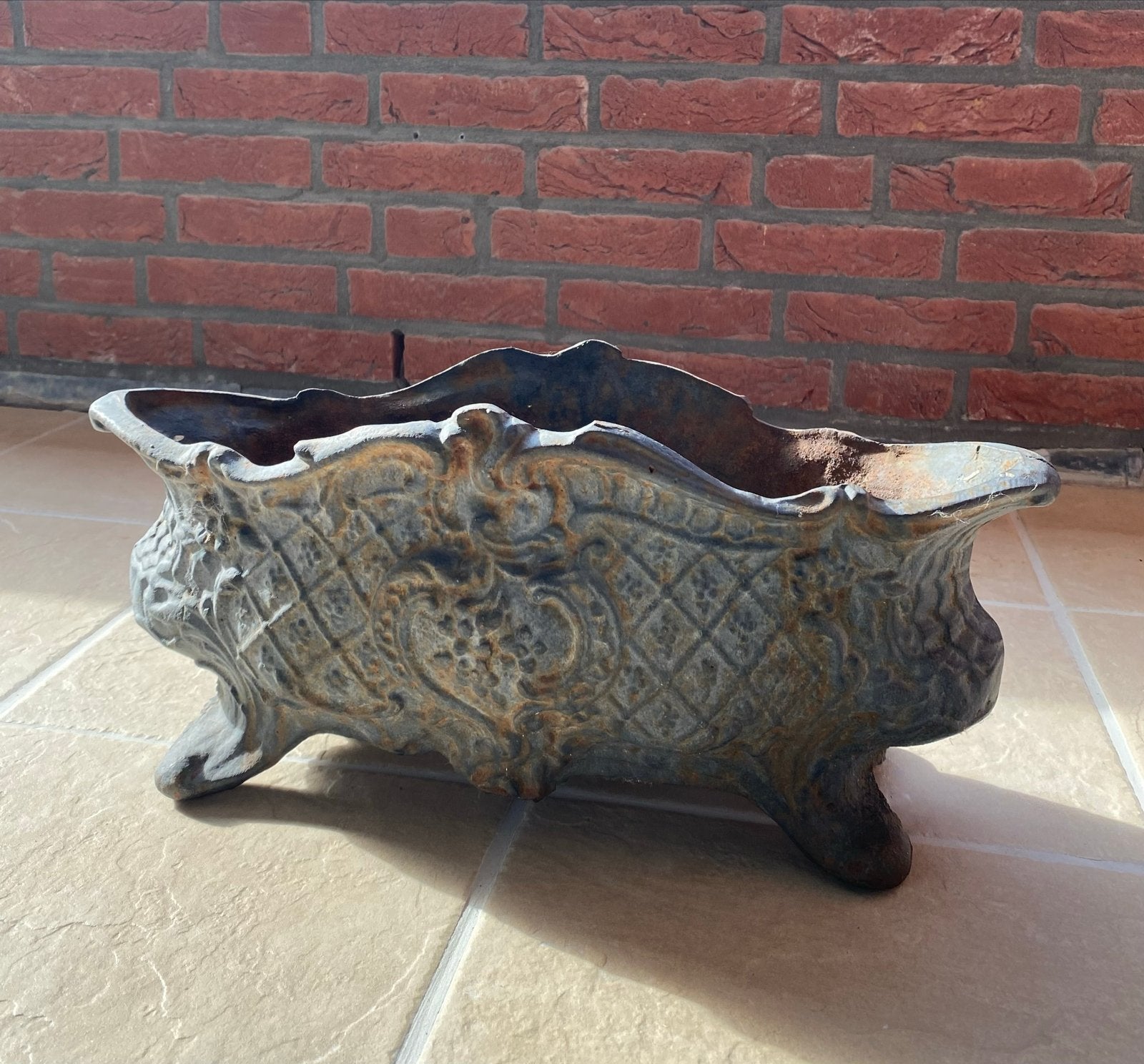 Decoratieve Franse gietijzeren jardinière, Ophalen, Gebruikt, Minder dan 30 cm, Minder dan 60 cm