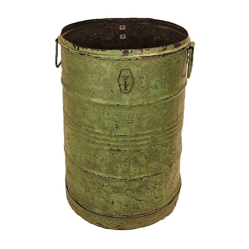 Vintage Metalen Vaten Retro Ijzeren Ton Emmer Vat Blik Retro, Groen, Vintage, Gebruikt, Info@dehanzeherten.nl