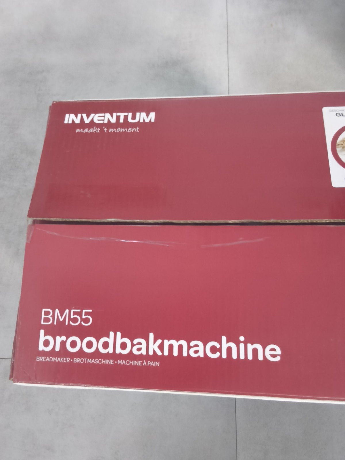 Inventum BM55 Broodbakmachine - Zo goed als nieuw, Kijkvenster, Zo goed als nieuw, 400 tot 800 gram deeg, Ophalen