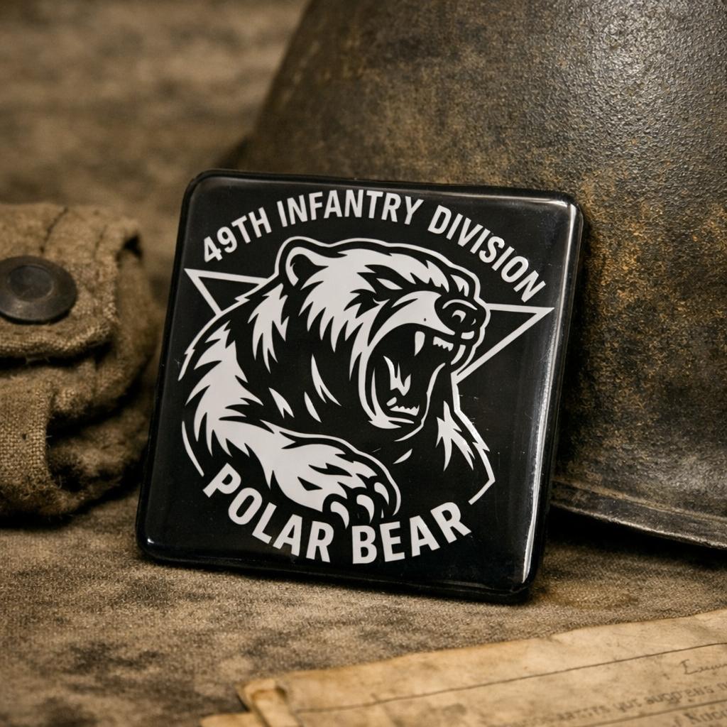 WW2 49th Infantry division Polar Bear  magneet - RJ Army, Ophalen of Verzenden, Landmacht, Engeland, Embleem of Badge