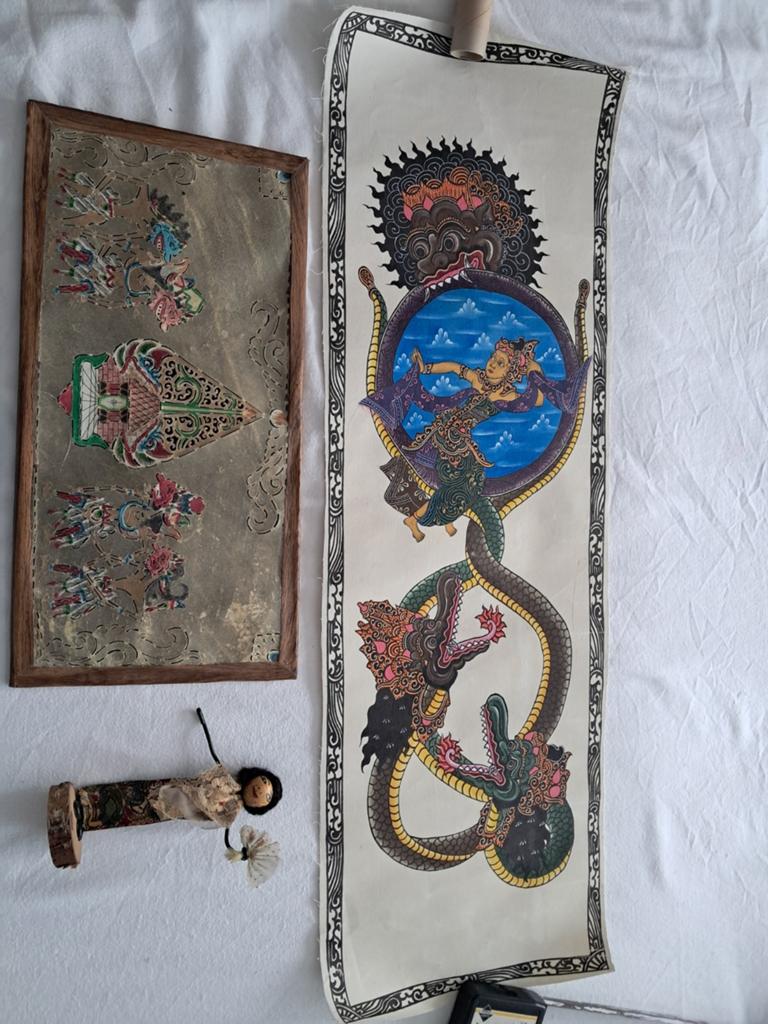 wayang kulit golek wayangpop Indonesië bali draak schaduwpop, Ophalen of Verzenden