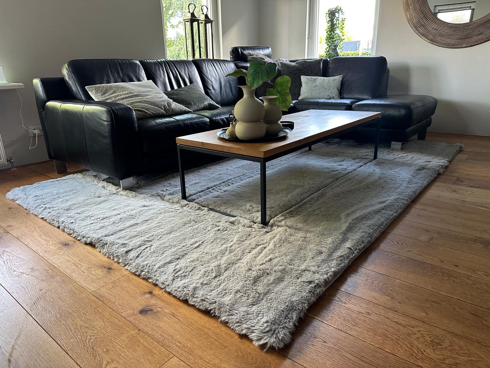 Nieuw in verpakking! Tapeso  Comfy Deluxe Fluffy Vloerkleed, Ophalen, 200 cm of meer, Grijs, Rechthoekig