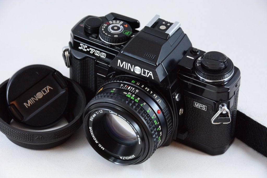 Minolta X-700 met 50mm/1.7 ICONISCHE CAMERA in TOP STAAT, Audio, Tv en Foto, Fotocamera's Analoog, Gebruikt, Spiegelreflex, Ophalen of Verzenden