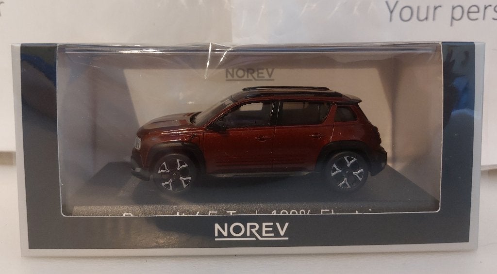 Norev 1:43 Renault 4 E-Tech 2025 carmin red nieuw in display, Ophalen of Verzenden, Nieuw, Auto, Norev