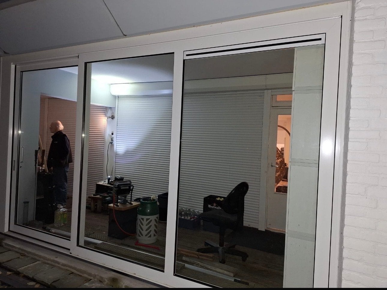 Aluminium Schuifpui 3-delig met HR++ glas, Ophalen, Gevelraam of Ruit, Gebruikt, 160 cm of meer