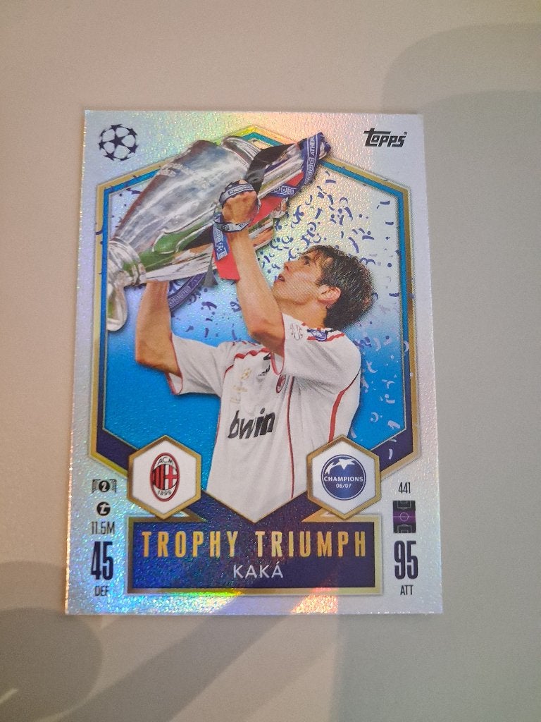 Topps Match Attax Trophy Triumph Kaka, Ophalen of Verzenden, Zo goed als nieuw, Buitenlandse clubs, Spelerskaart