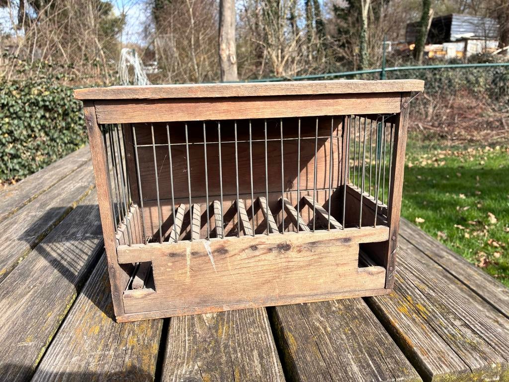 Brocant houten vogelkooitje, Ophalen of Verzenden