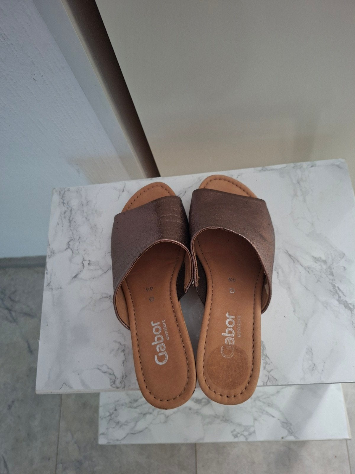 Gabor Comfort Slippers - Bronskleurig met kurk hak, Slippers, Overige kleuren, Gabor, Ophalen of Verzenden