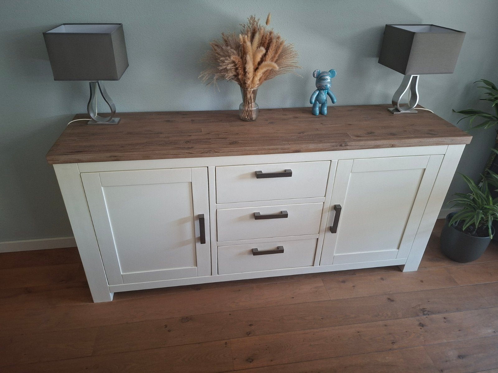 Dressoir Wit/Hout Pronto Wonen, Huis en Inrichting, Kasten | Dressoirs, Zo goed als nieuw, 150 tot 200 cm, 25 tot 50 cm, Ophalen