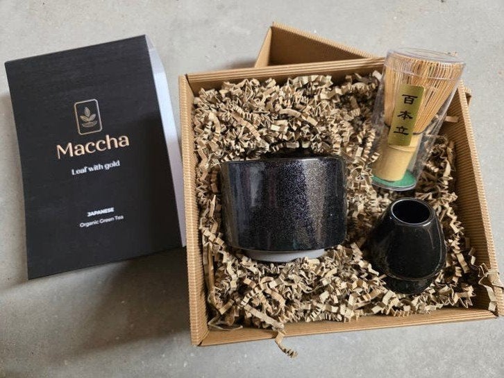 Maccha set met Japanse organische groene thee, Overige typen, Nieuw, Ophalen of Verzenden, Zwart