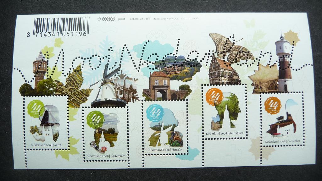Nederland 2008, Verzamelvelletje 'Mooi Nederland' postfris, Ophalen of Verzenden, Buitenland