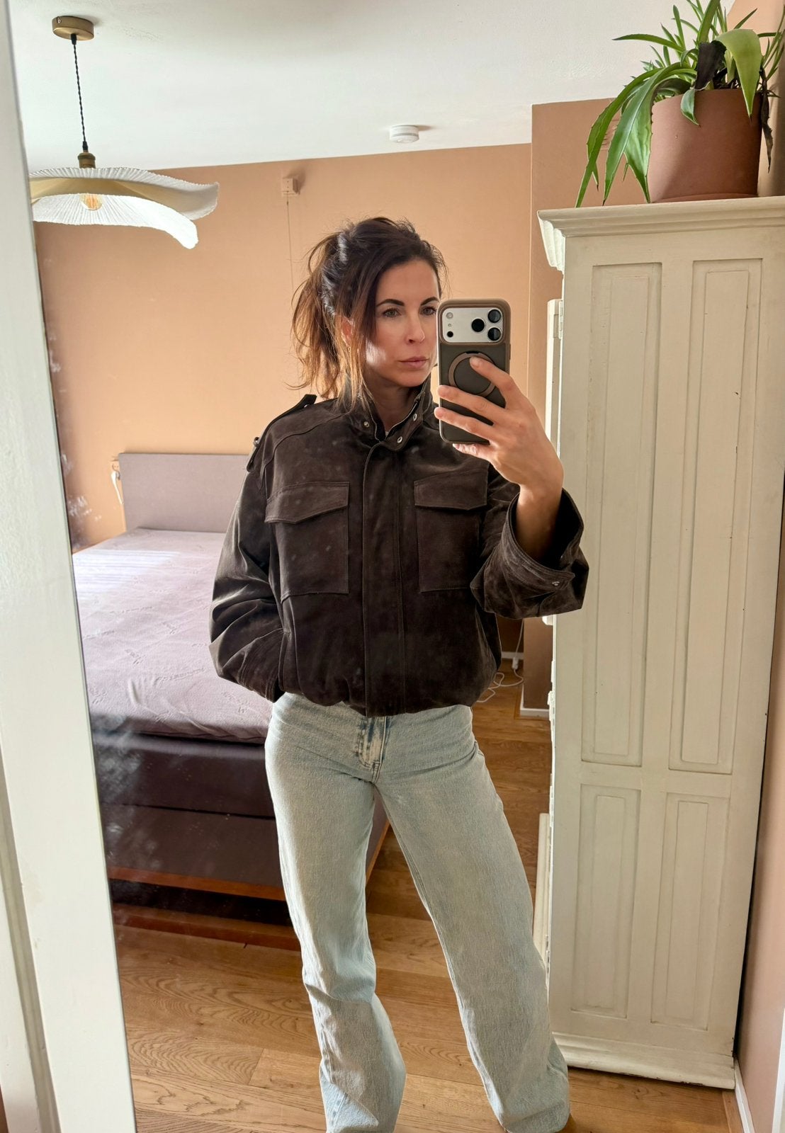 Viral Zara bomber jacket, suède, Ophalen of Verzenden, Zo goed als nieuw, Maat 34 (XS) of kleiner, Grijs
