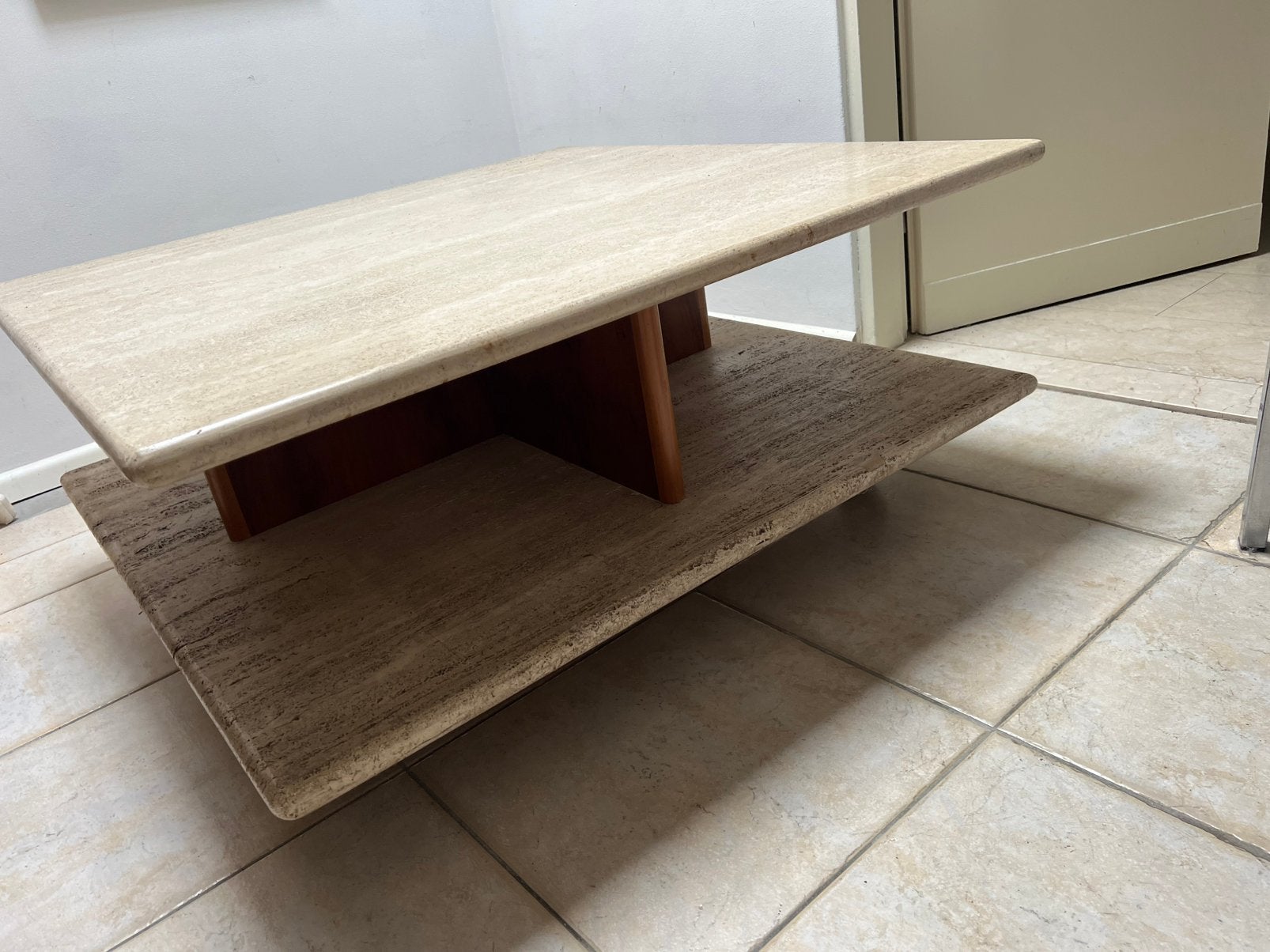 Travertin Natuursteen salontafel, Ophalen, Rechthoekig, 100 tot 150 cm, 50 tot 100 cm