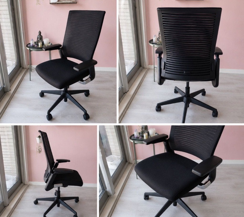 Premium Ergonomic Home Office Set, Ophalen, Gebruikt, Zwart, Bureaustoel