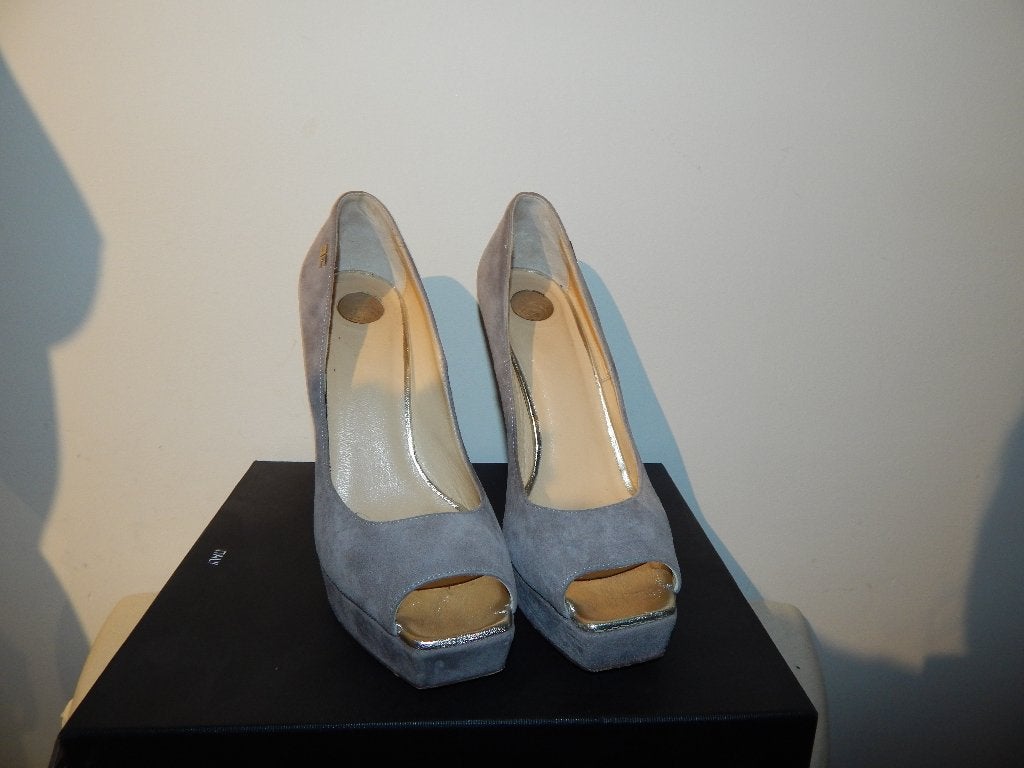 Elisabetta Franchi pumps peeptoo vierkant neusje goud 38