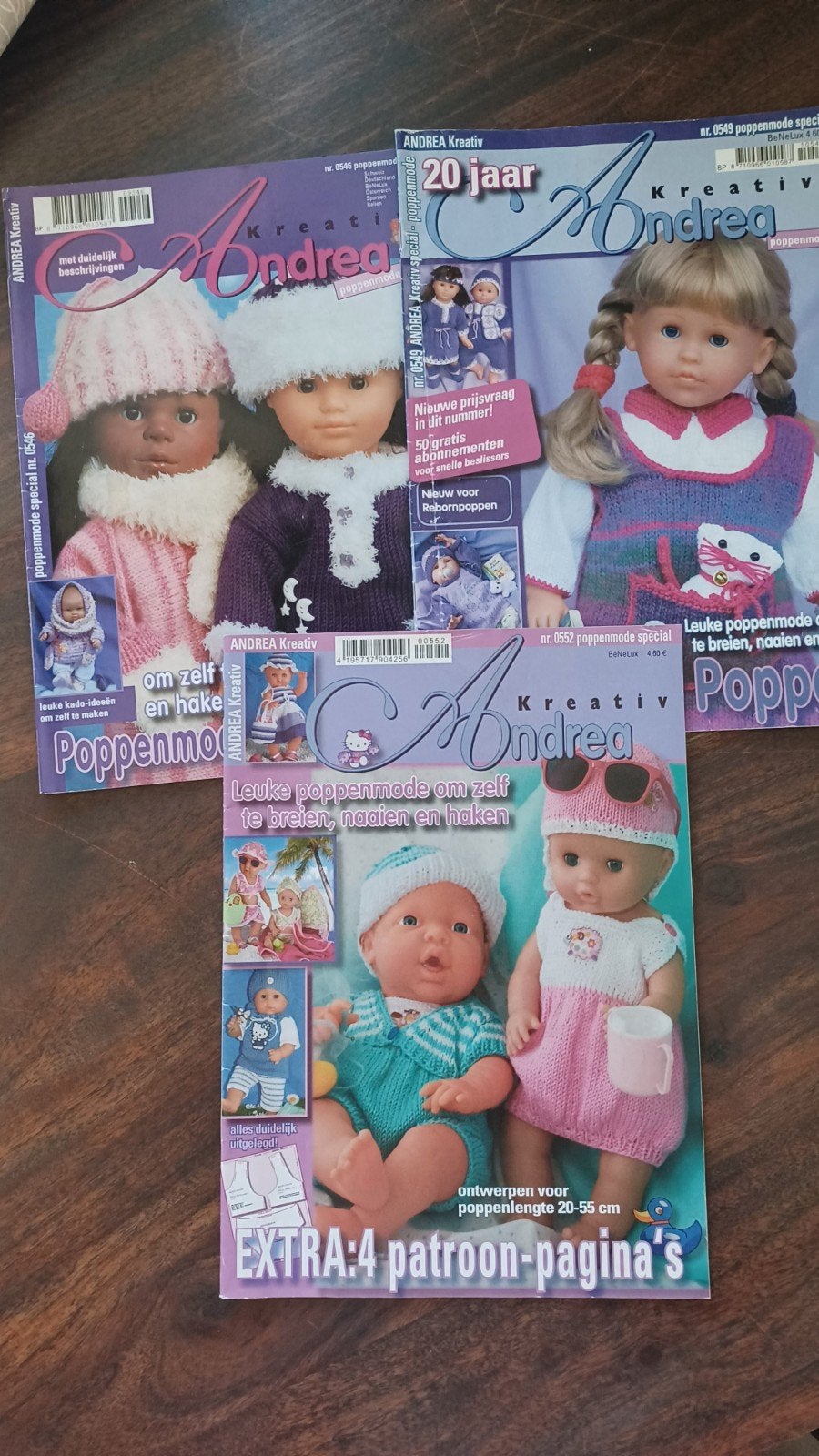 3 x Andrea Poppenkleertjes breien, naaien en haken, Boeken, Ophalen of Verzenden, Zo goed als nieuw, Breien en Haken