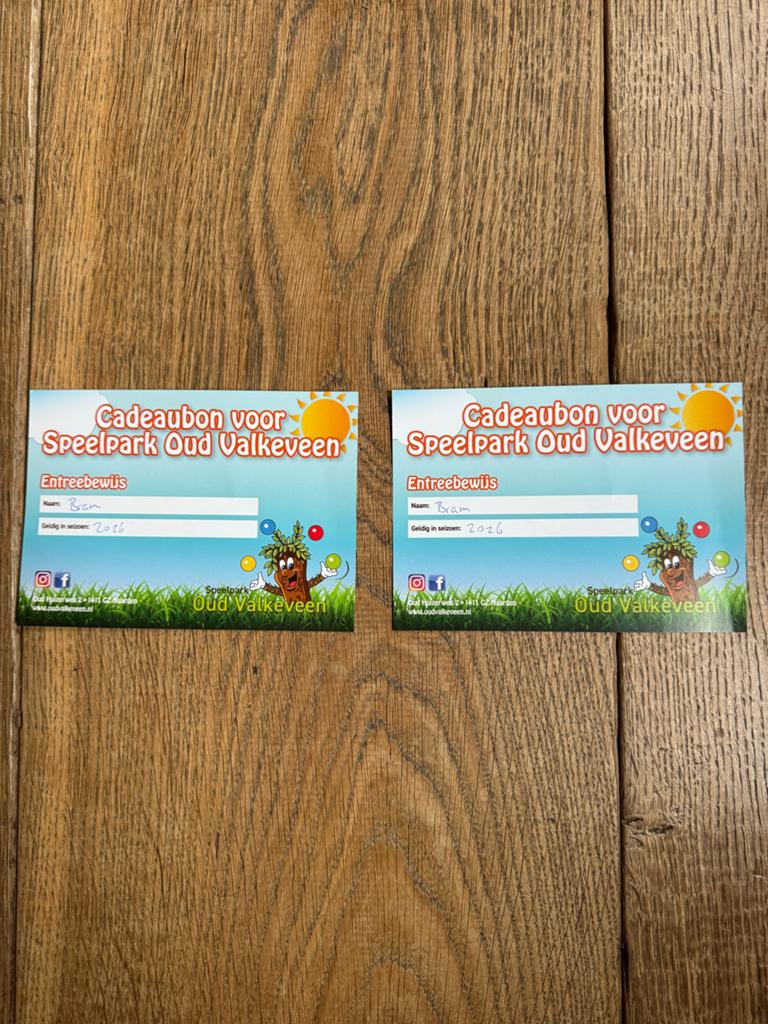 Oud Valkeveen entreebewijs cadeaubon, Twee personen, Cadeaubon