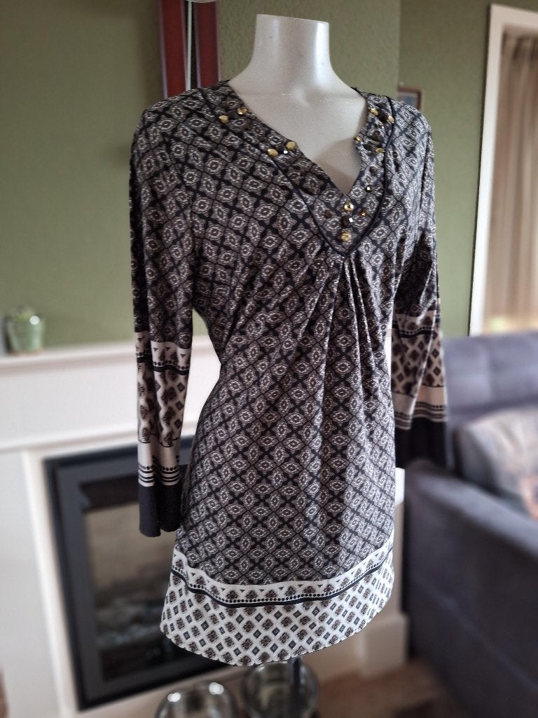 K-design K Design grijs zwarte jurk XXL, Kleding | Dames, Jurken, K-design, Verzenden, Zwart, Maat 46/48 (XL) of groter