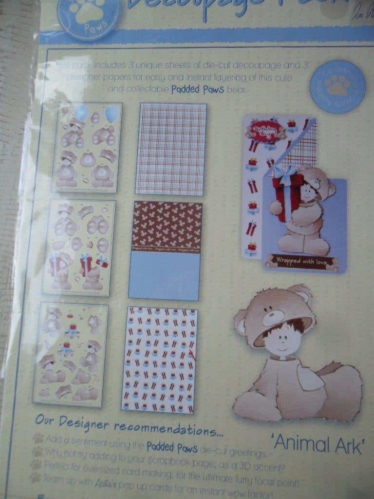 Decoupage Pack Padded Paws Stempel Tags Stickers 3d plaatjes, Hobby en Vrije tijd, Verzenden, Nieuw, Overige thema's, Overige typen