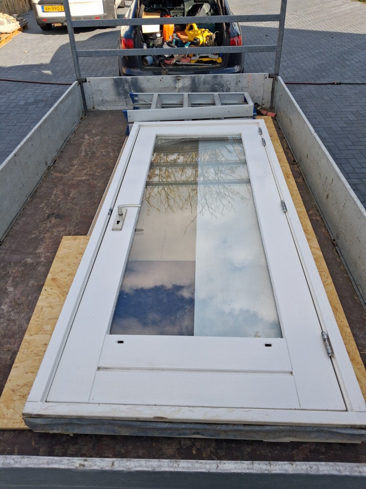 kozijn met deur 2435x1035mm incl beslag!, Gebruikt, Deurkozijn, Hout, Ophalen