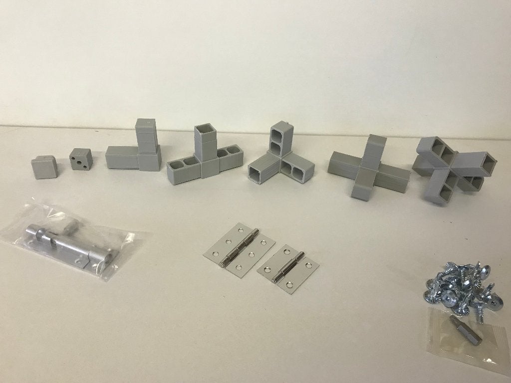 Volière toebehoren | kokers | hoekjes | schroeven nieuw, Ophalen of Verzenden, Nieuw, Aluminium, Vogelkooi