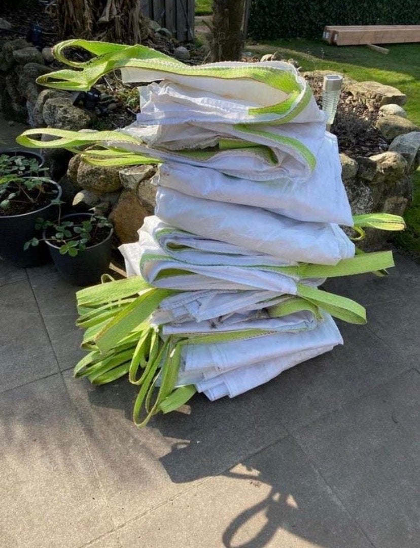 8 gebruikte bigbags voor zand, puin, tuinafval - opvouwbaar, Ophalen, Gebruikt