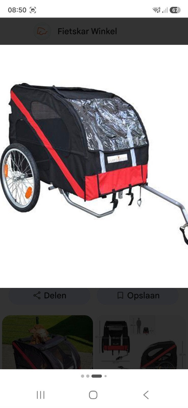 hondenfietskar met wandelset Doggy deluxe voor 80 kg, Dieren en Toebehoren, Ophalen, Gebruikt