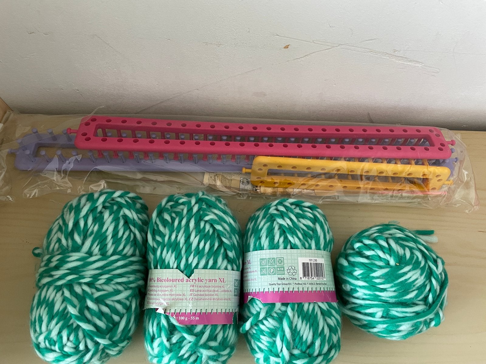 Breiringen set met wol - Nieuw, Hobby en Vrije tijd, Ophalen of Verzenden, Nieuw, Breien, Overige typen