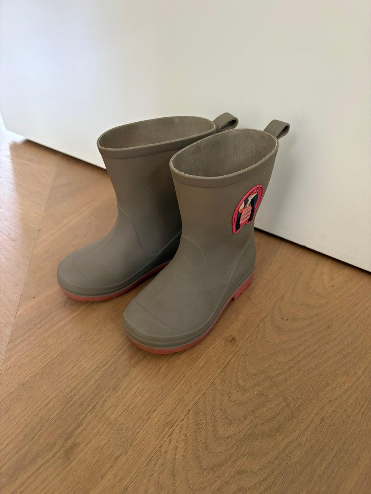 Regenlaarsjes | grijs | roze | maat 23/24, Ophalen of Verzenden, Zo goed als nieuw, Meisje