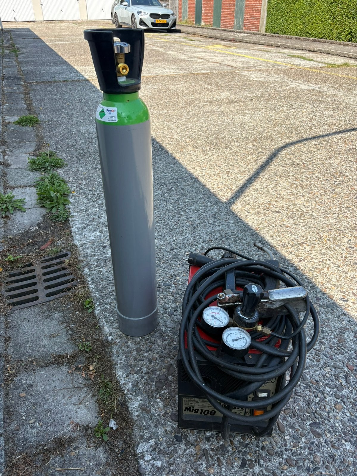 Mig/mag lasapparaat met gasfles 10L, Ophalen, Zo goed als nieuw, Co2