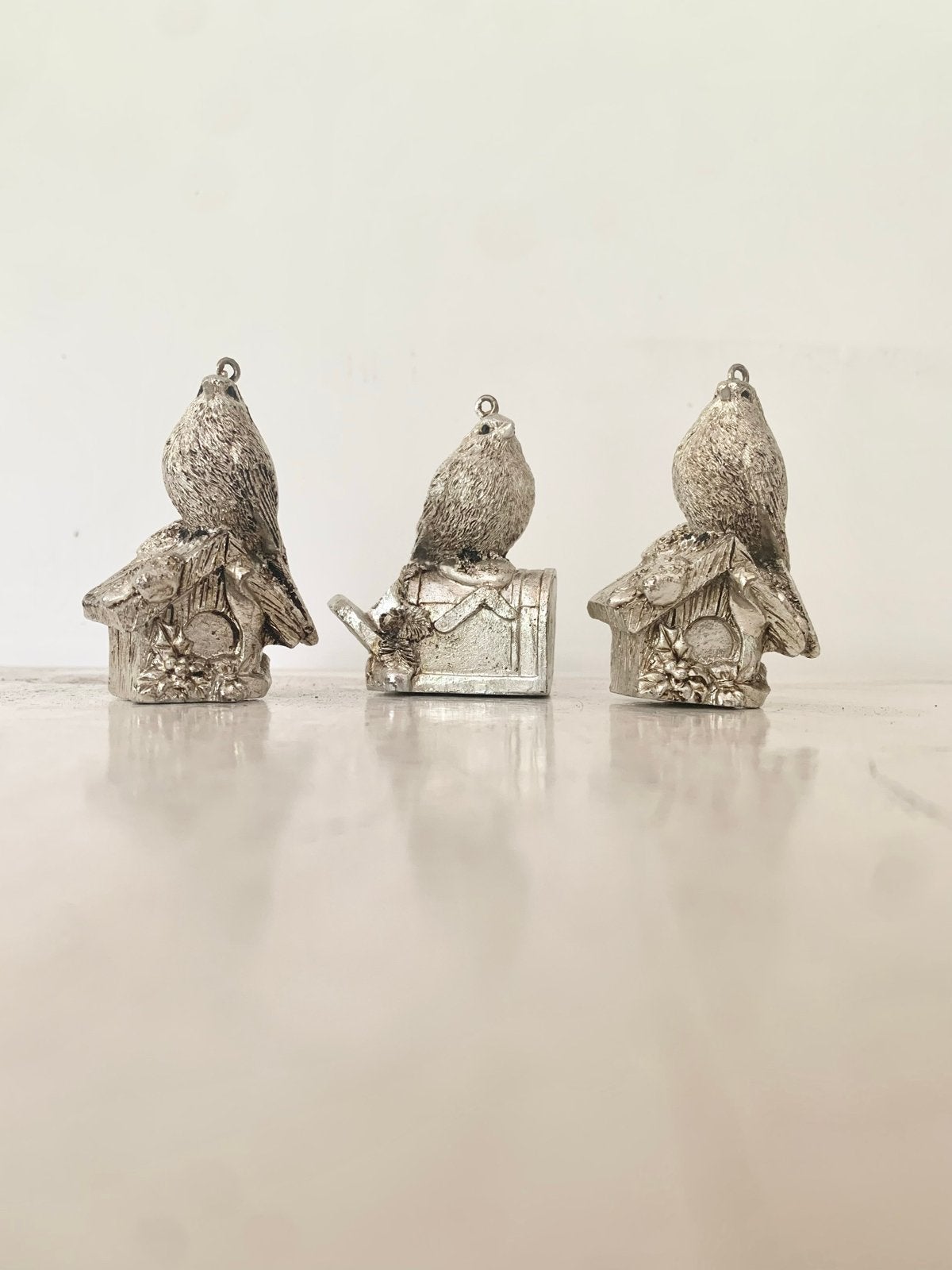 3 beeldschone ornamentjes zilver kleurig vogels, Diversen, Ophalen of Verzenden