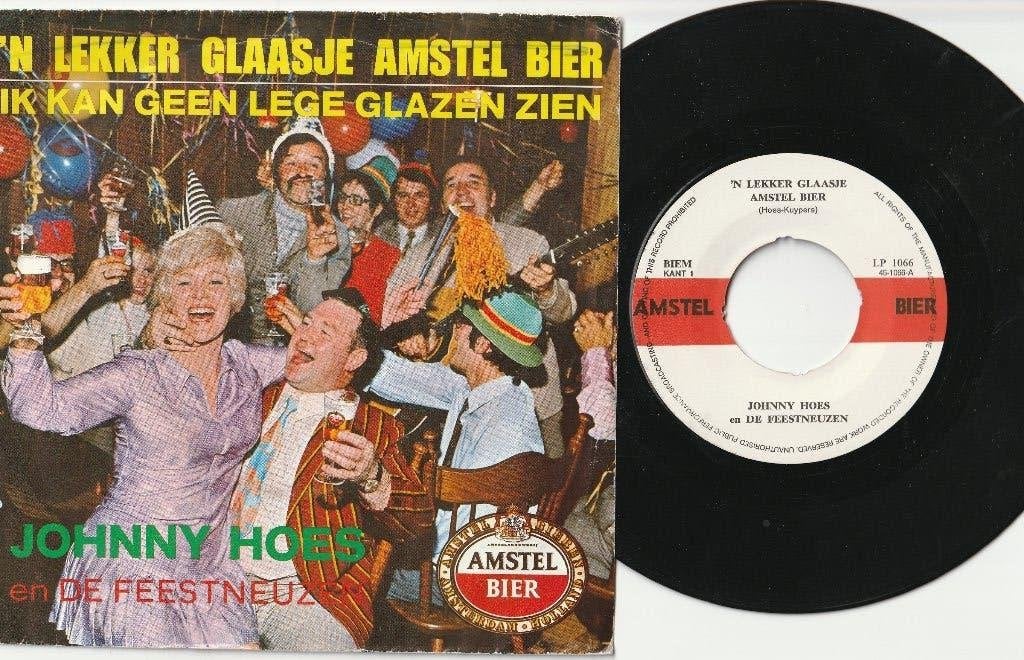 Amstel Bier - Johnny Hoes Telstar /Amstel-label LP 1066, Verzamelen, Biermerken, Ophalen, Gebruikt, Overige typen, Amstel