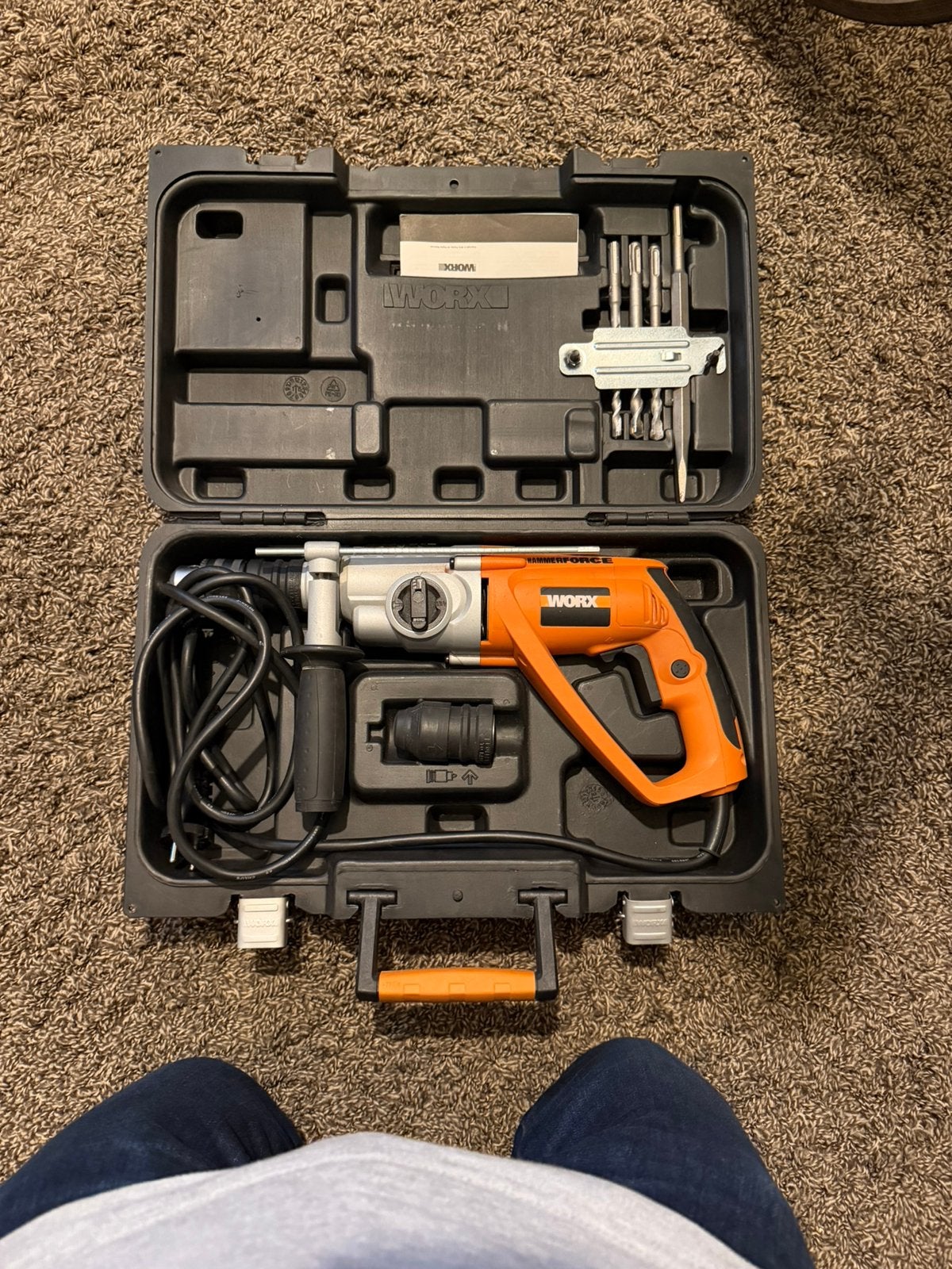 WORX klopboorhamer WX330 710W, Ophalen of Verzenden, Zo goed als nieuw, 600 watt of meer, Kolomboormachine
