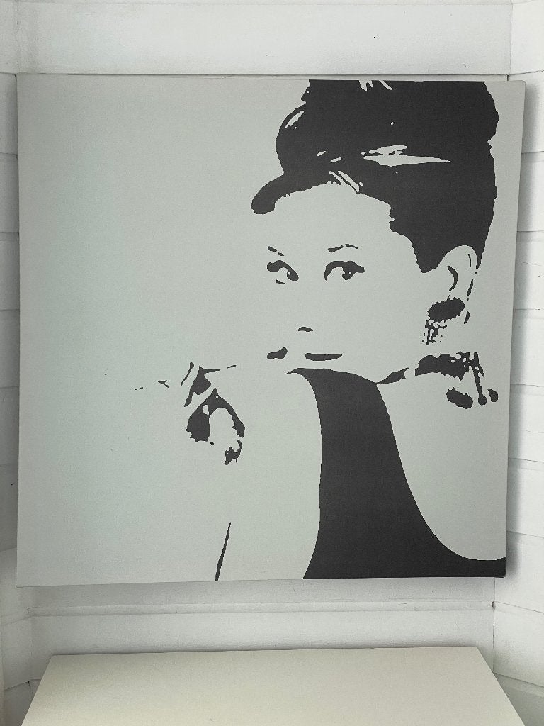 Gratis Audrey Hepburn Portret canvas, Ophalen, Gebruikt, Schilderij, 75 tot 100 cm