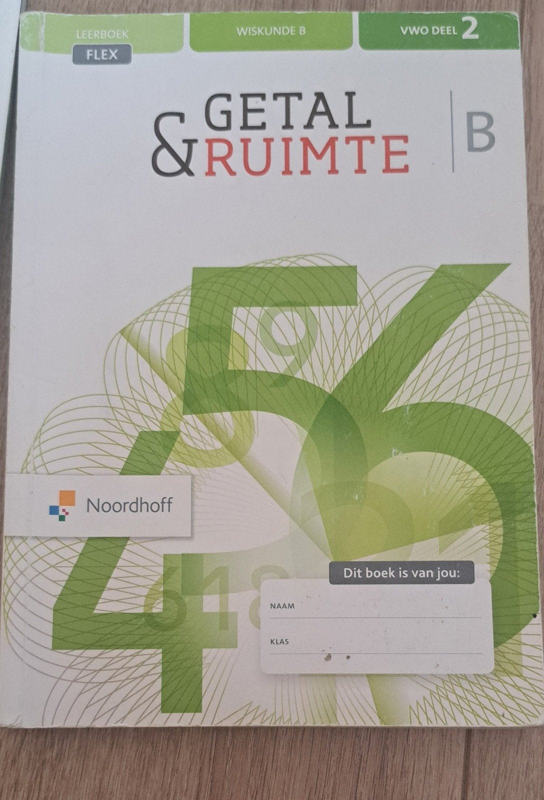 Getal & Ruimte VWO deel 2 Wiskunde B Leerboek, VWO, Noordhoff, Ophalen of Verzenden, Zo goed als nieuw