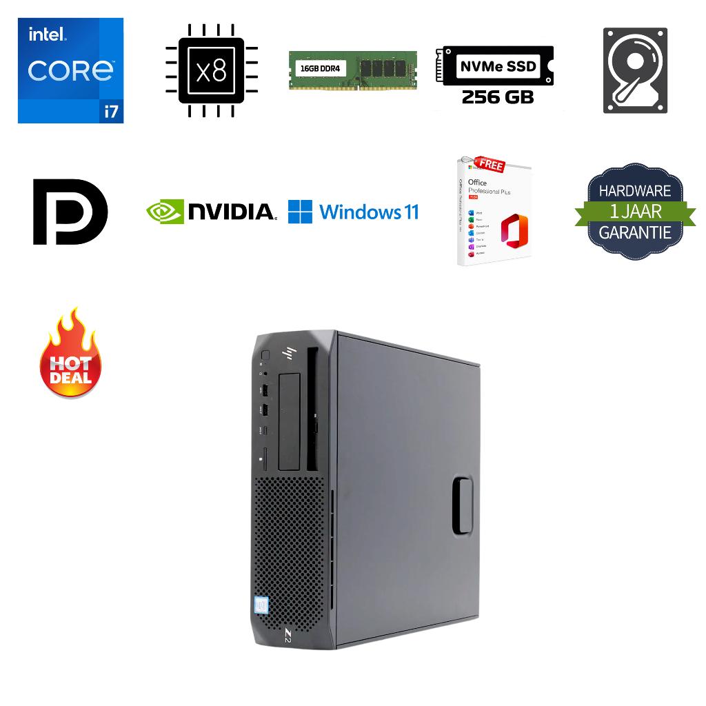HP Z2 SFF G4 i7-9700 16GB 512GB NVMe 500GB HDD Office 24, Computers en Software, Desktop Pc's, .., .., Gebruikt, HP