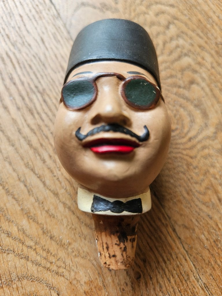 Vintage Flesstopper met Oosters Figuur en Fez, Ophalen of Verzenden