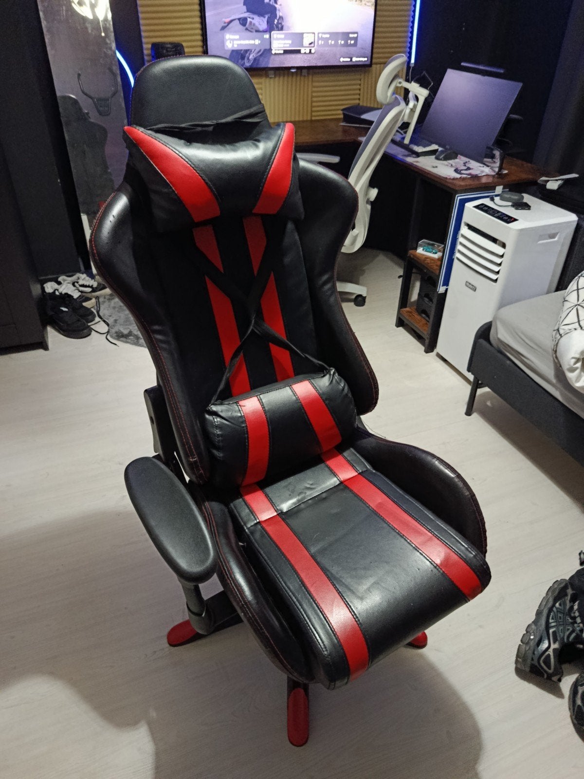 Gaming Bureaustoel Zwart/Rood, Ophalen, Gebruikt, Zwart, Ergonomisch