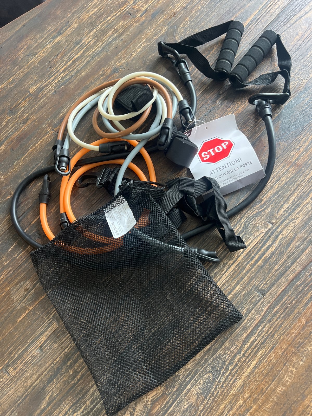 Weerstandsbanden set met handvatten en deuranker, Sport en Fitness, Fitnessmaterialen, Ophalen of Verzenden, Zo goed als nieuw